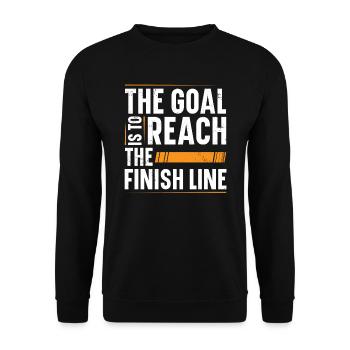 L’objectif est d’atteindre la ligne d’arrivée - Sweat-shirt Unisexe - noir - Devant - Alina (178cm) & Michal (187cm)