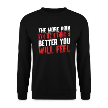 The more pain, the better triathlon athlete - Unisex Sweatshirt - black - Front - Alina (178cm) & Michal (187cm)