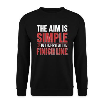L’objectif est simplement le premier à la ligne d’arrivée - Sweat-shirt Unisexe - noir - Devant - Alina (178cm) & Michal (187cm)