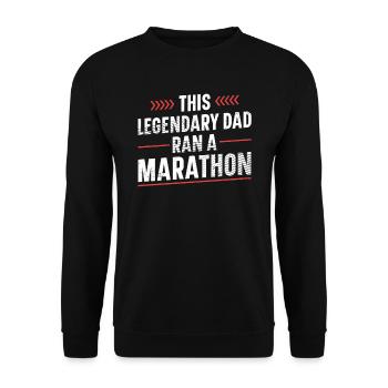Der Legendäre Vater Lief Einen Marathon - Unisex Pullover - Schwarz - Vorne - Alina (178cm) & Michal (187cm)