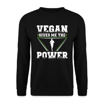 Vegan me donne le pouvoir Vegan Végétarien - Sweat-shirt Unisexe - noir - Devant - Alina (178cm) & Michal (187cm)