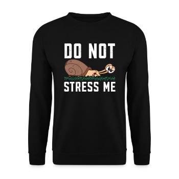 Mach mir keinen Stress Runner Marathon Bekleidung - Unisex Pullover - Schwarz - Vorne - Alina (178cm) & Michal (187cm)
