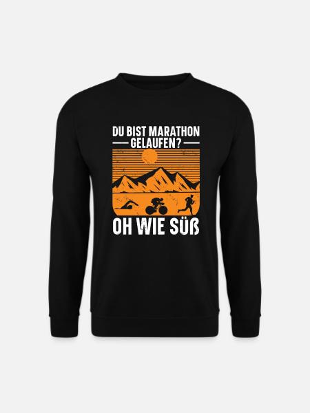 Du bist einen marathon gelaufen? - Unisex Pullover - Schwarz
