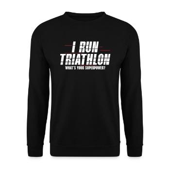 Ich Laufe Triathlon Triathlon Athlet Schwimmen - Unisex Pullover - Schwarz - Vorne - Alina (178cm) & Michal (187cm)