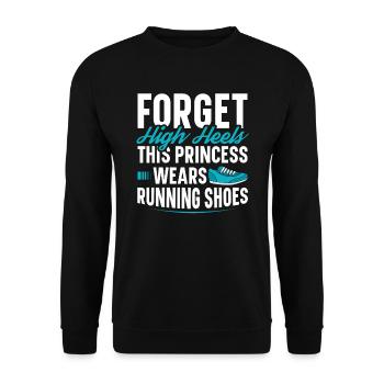 Vergessen Sie High Heels Diese Prinzessin Trägt - Unisex Pullover - Schwarz - Vorne - Alina (178cm) & Michal (187cm)