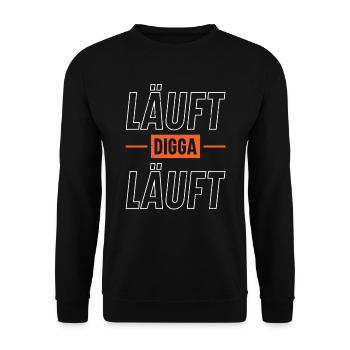 läuft digga läuft Läufer-marathon-bekleidung - Unisex Pullover - Schwarz - Vorne - Alina (178cm) & Michal (187cm)