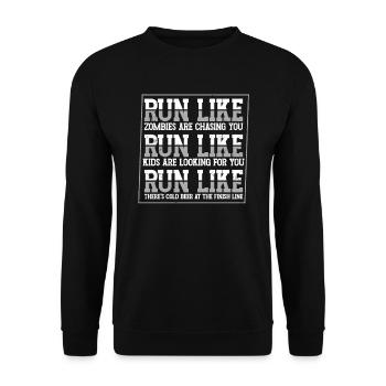 Run Like Zombies Are Chasing You - Unisex Sweatshirt - black - Front - Alina (178cm) & Michal (187cm)