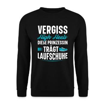 Vergessen Sie High Heels Diese Prinzessin Trägt - Unisex Pullover - Schwarz - Vorne - Alina (178cm) & Michal (187cm)