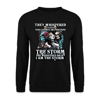 They Whisper That You Can't Stand The Storm - Unisex Sweatshirt - black - Front - Alina (178cm) & Michal (187cm)