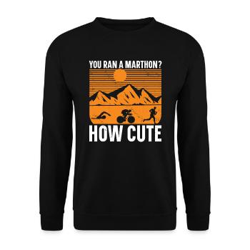 You Run A Marathon Like Cute Triathlon - Unisex Sweatshirt - black - Front - Alina (178cm) & Michal (187cm)