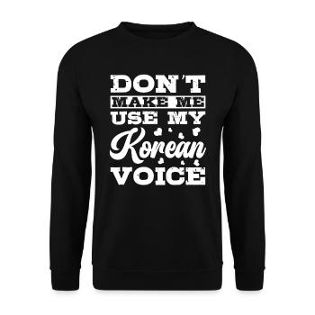 My Korean Voice Korean Beloved - Unisex Sweatshirt - black - Front - Alina (178cm) & Michal (187cm)