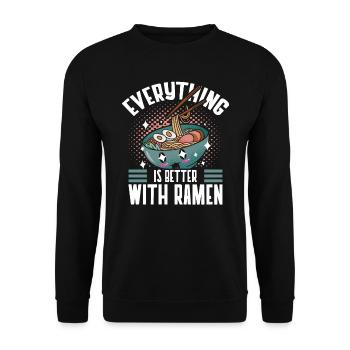 Tout va mieux avec les amateurs de ramen Japon - Sweat-shirt Unisexe - noir - Devant - Alina (178cm) & Michal (187cm)