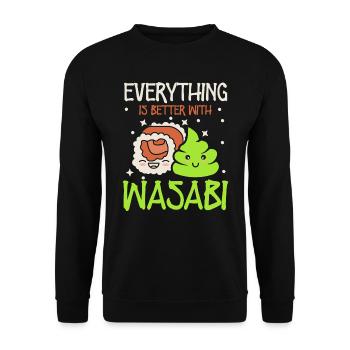 Alles Ist Besser Sushi-liebhaber Japan - Unisex Pullover - Schwarz - Vorne - Alina (178cm) & Michal (187cm)