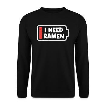 Ich Brauche Ramen Liebhaber Japan Japanisches - Unisex Pullover - Schwarz - Vorne - Alina (178cm) & Michal (187cm)