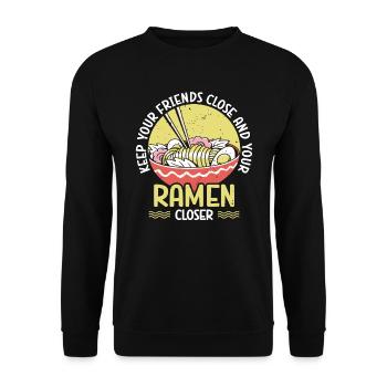 Gardez vos ramen plus proches des amateurs de ramen Japon - Sweat-shirt Unisexe - noir - Devant - Alina (178cm) & Michal (187cm)