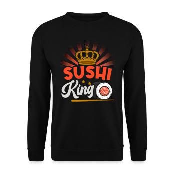 Sushi König Sushi-liebhaber Japan Japanisches - Unisex Pullover - Schwarz - Vorne - Alina (178cm) & Michal (187cm)