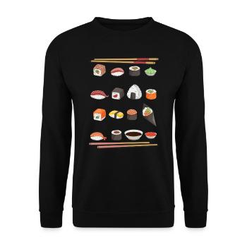 Sushi Andere Art Sushi-liebhaber Japan - Unisex Pullover - Schwarz - Vorne - Alina (178cm) & Michal (187cm)