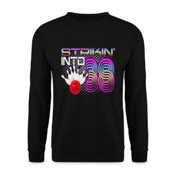 Frapper dans 38 Bowling Bowler 38e anniversaire - Sweat-shirt Unisexe - noir - Devant - Alina (178cm) & Michal (187cm)