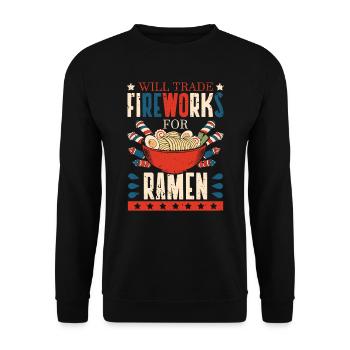 Swap fireworks for ramen | Ramen lovers | - Unisex Sweatshirt - black - Front - Alina (178cm) & Michal (187cm)
