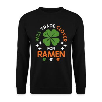 Échangez le trèfle contre des ramen | | amateur de ramen Japon - Sweat-shirt Unisexe - noir - Devant - Alina (178cm) & Michal (187cm)