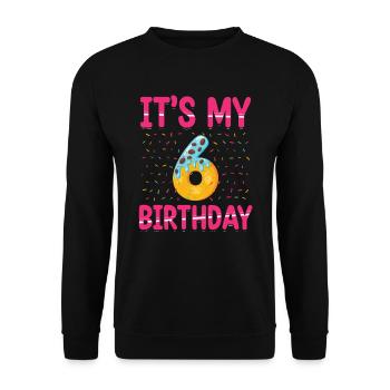 It's My 6th Birthday | Sprinkles Theme | - Unisex Sweatshirt - black - Front - Alina (178cm) & Michal (187cm)