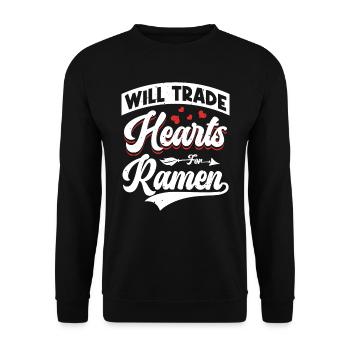 Échangez des cœurs contre des ramen | | amateur de ramen - Sweat-shirt Unisexe - noir - Devant - Alina (178cm) & Michal (187cm)