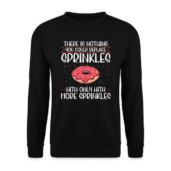 Es Gibt Nichts, Was Sie Ersetzen Könnte Sprinkles - Unisex Pullover - Schwarz - Vorne - Alina (178cm) & Michal (187cm)