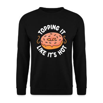 Le garnir comme s’il faisait chaud | Donut Lover Tshirt | - Sweat-shirt Unisexe - noir - Devant - Alina (178cm) & Michal (187cm)