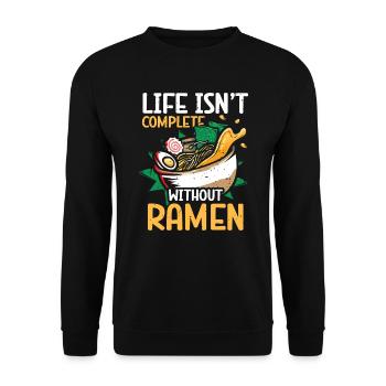 La vie n’est pas complète sans ramen | Ramen - Sweat-shirt Unisexe - noir - Devant - Alina (178cm) & Michal (187cm)