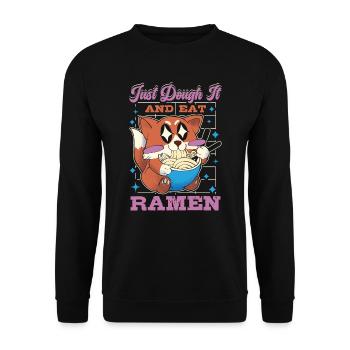 Simply knead and eat ramen | Ramen Lover - Unisex Sweatshirt - black - Front - Alina (178cm) & Michal (187cm)