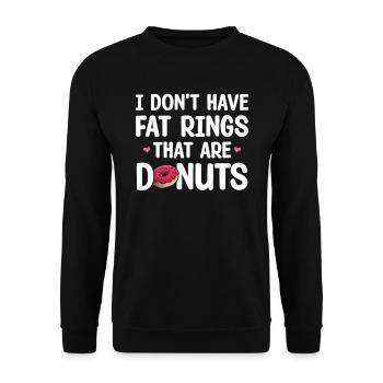Ich Habe Keine Fetten Ringe | Donut Lover Tshirt - Unisex Pullover - Schwarz - Vorne - Alina (178cm) & Michal (187cm)