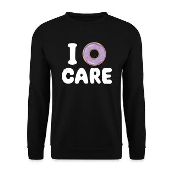 I Donut Care | T-shirt amateur de beignets | Amusement - Sweat-shirt Unisexe - noir - Devant - Alina (178cm) & Michal (187cm)