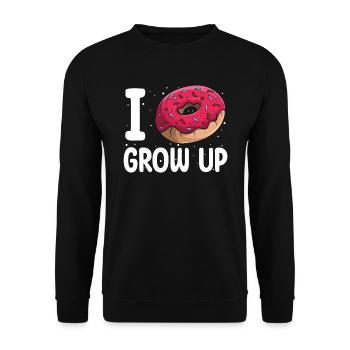 Je ne grandis | Donut Lover Tshirt | Drôle - Sweat-shirt Unisexe - noir - Devant - Alina (178cm) & Michal (187cm)
