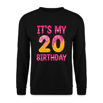 It's My 20th Birthday | Sprinkles Themed | - Unisex Sweatshirt - black - Front - Alina (178cm) & Michal (187cm)