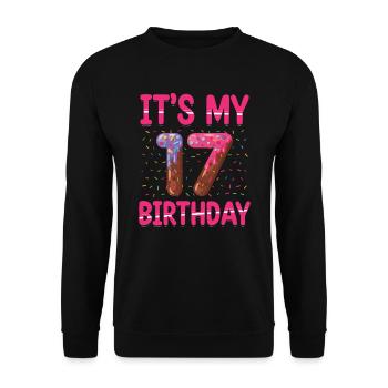 C’est mon 17e anniversaire | Saupoudrer des | à thème - Sweat-shirt Unisexe - noir - Devant - Alina (178cm) & Michal (187cm)