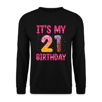 C’est mon 21e anniversaire | | du thème Sprinkles - Sweat-shirt Unisexe - noir - Devant - Alina (178cm) & Michal (187cm)