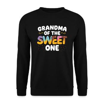 Grand-mère La Douce A | | d’anniversaire familial correspondant - Sweat-shirt Unisexe - noir - Devant - Alina (178cm) & Michal (187cm)
