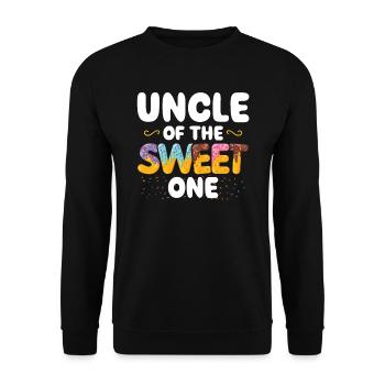 Oncle The Sweet One | Anniversaire familial correspondant - Sweat-shirt Unisexe - noir - Devant - Alina (178cm) & Michal (187cm)