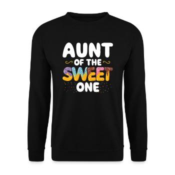 Tante La Douce A | Anniversaire familial correspondant - Sweat-shirt Unisexe - noir - Devant - Alina (178cm) & Michal (187cm)