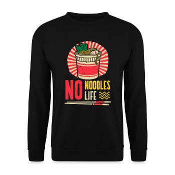 Pas de vie | sans nouilles amateurs de ramen | Japon - Sweat-shirt Unisexe - noir - Devant - Alina (178cm) & Michal (187cm)