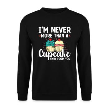 Ich Bin Nie Mehr Als Cupcake Away From You | - Unisex Pullover - Schwarz - Vorne - Alina (178cm) & Michal (187cm)