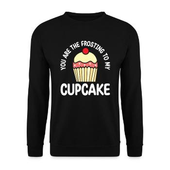 Du Bist Der Zuckerguss Zu Meinem Cupcake | - Unisex Pullover - Schwarz - Vorne - Alina (178cm) & Michal (187cm)