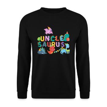 Uncle Saurus | Rawr Dinosaur Tshirt | Family - Unisex Sweatshirt - black - Front - Alina (178cm) & Michal (187cm)