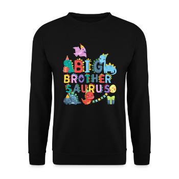 Big brother Saurus | Rawr Dinosaur Tshirt | - Unisex Sweatshirt - black - Front - Alina (178cm) & Michal (187cm)