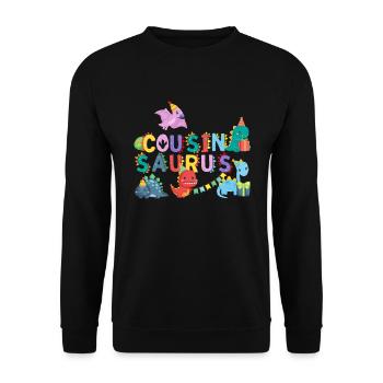 Cousin Saurus | Rawr Dinosaur Tshirt | Family - Unisex Sweatshirt - black - Front - Alina (178cm) & Michal (187cm)