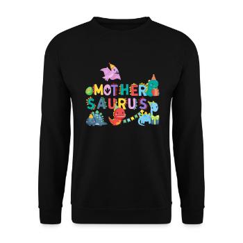 Mother Saurus | Rawr Dinosaur Tshirt | Family - Unisex Sweatshirt - black - Front - Alina (178cm) & Michal (187cm)