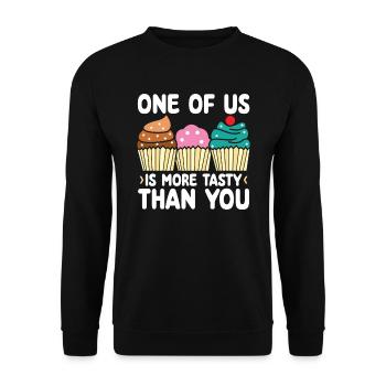 One of us is tastier than you | Cupcake Shirt - Unisex Sweatshirt - black - Front - Alina (178cm) & Michal (187cm)