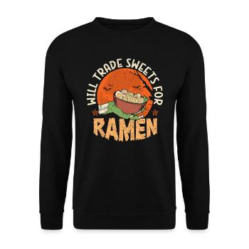 Échangez des bonbons contre des ramen | Amateurs de ramen - Sweat-shirt Unisexe - noir - Devant - Alina (178cm) & Michal (187cm)