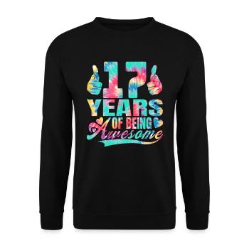 17. Geburtstag Oder Jahrestag 17 Years Of Being - Unisex Pullover - Schwarz - Vorne - Alina (178cm) & Michal (187cm)