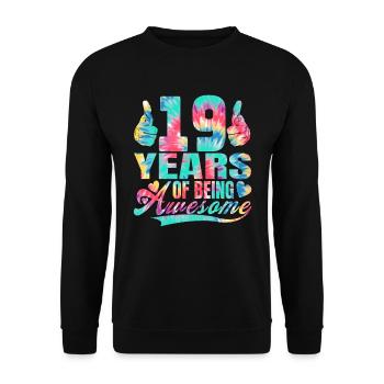 19th birthday or anniversary 19 years of being - Unisex Sweatshirt - black - Front - Alina (178cm) & Michal (187cm)
